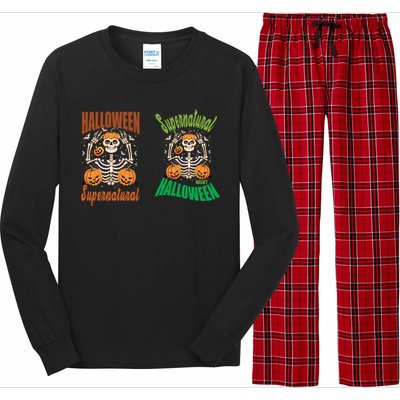 Supernatural Halloween Themed Graphic Long Sleeve Pajama Set