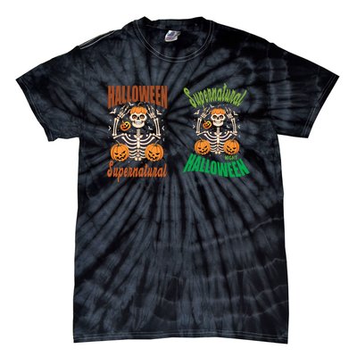 Supernatural Halloween Themed Graphic Tie-Dye T-Shirt