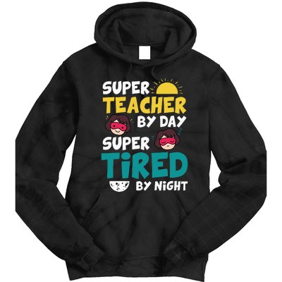 Super Hero Teacher Superheroes Funny  Tie Dye Hoodie