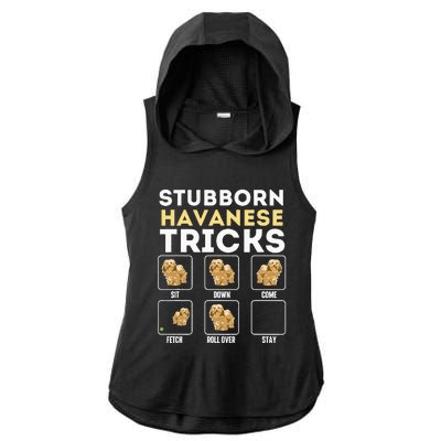 Stubborn Havanese Tricks Cuban Havaneser Havanezer Ladies PosiCharge Tri-Blend Wicking Draft Hoodie Tank