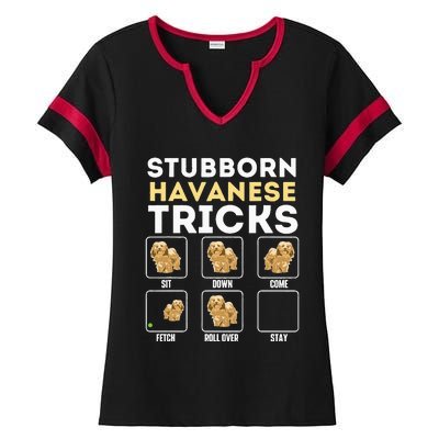 Stubborn Havanese Tricks Cuban Havaneser Havanezer Ladies Halftime Notch Neck Tee