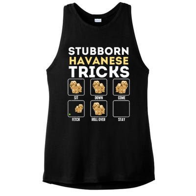 Stubborn Havanese Tricks Cuban Havaneser Havanezer Ladies PosiCharge Tri-Blend Wicking Tank