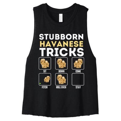 Stubborn Havanese Tricks Cuban Havaneser Havanezer Women's Racerback Cropped Tank