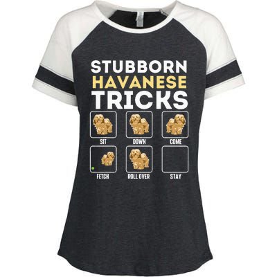 Stubborn Havanese Tricks Cuban Havaneser Havanezer Enza Ladies Jersey Colorblock Tee