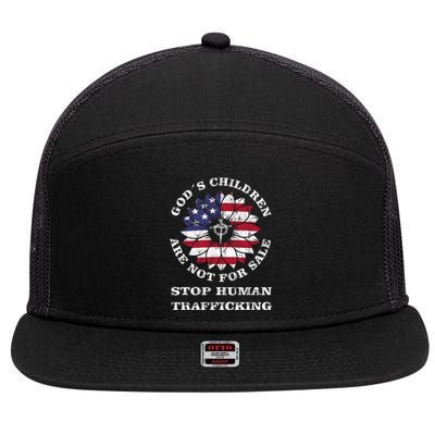 Stop Human Trafficking This Gods Children Are Not For Sale 7 Panel Mesh Trucker Snapback Hat