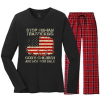 Stop Human Trafficking God's Children Are Not For Sale Gift Women's Long Sleeve Flannel Pajama Set 