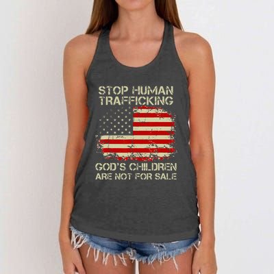 Stop Human Trafficking God's Children Are Not For Sale Gift Women's Knotted Racerback Tank