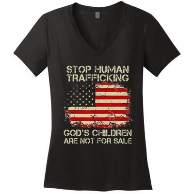 Stop Human Trafficking God's Children Are Not For Sale Gift Women's V-Neck T-Shirt