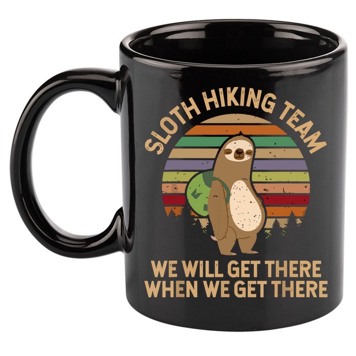 Sloth Hiking Team We Will Get There When We Get There 11oz C Handle Ceramic Mug