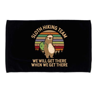 Sloth Hiking Team We Will Get There When We Get There Microfiber Hand Towel