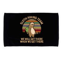 Sloth Hiking Team We Will Get There When We Get There Microfiber Hand Towel