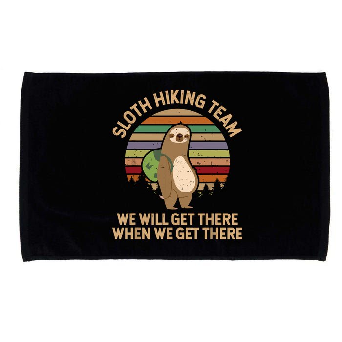 Sloth Hiking Team We Will Get There When We Get There Microfiber Hand Towel