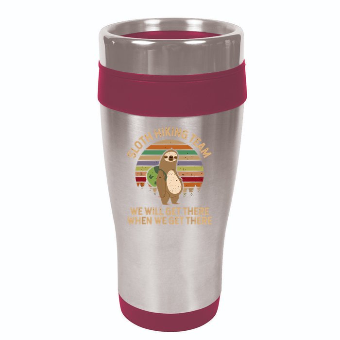 Sloth Hiking Team We Will Get There When We Get There 16oz Travel Tumbler