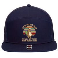 Sloth Hiking Team We Will Get There When We Get There 7 Panel Mesh Trucker Snapback Hat
