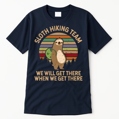 Sloth Hiking Team We Will Get There When We Get There Tall T-Shirt