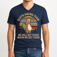 Sloth Hiking Team We Will Get There When We Get There V-Neck T-Shirt