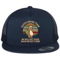 Sloth Hiking Team We Will Get There When We Get There Flat Bill Trucker Hat