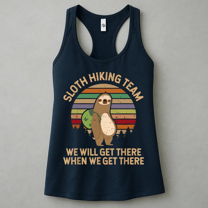 Sloth Hiking Team We Will Get There When We Get There Womens Tank Top