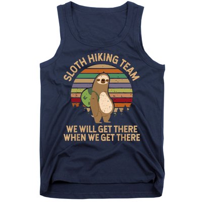 Sloth Hiking Team We Will Get There When We Get There Tank Top