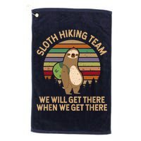 Sloth Hiking Team We Will Get There When We Get There Golf Towel