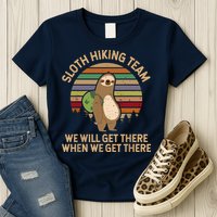 Sloth Hiking Team We Will Get There When We Get There Womens T-Shirt