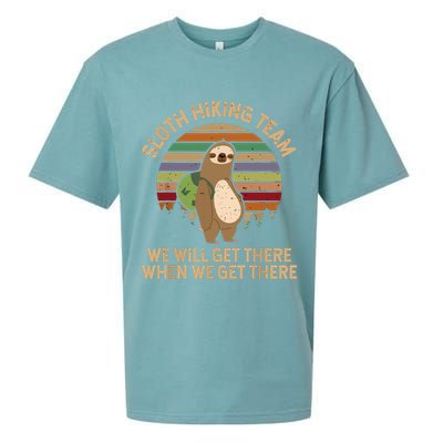 Sloth Hiking Team We Will Get There When We Get There Sueded Cloud Jersey T-Shirt