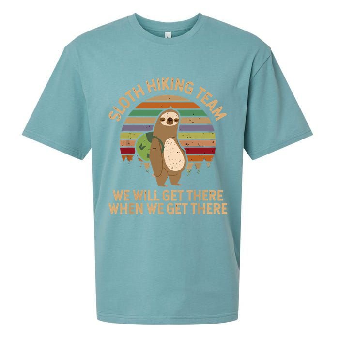 Sloth Hiking Team We Will Get There When We Get There Sueded Cloud Jersey T-Shirt