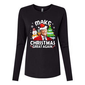 Santa Hat Trump Make Christmas Great Again Xmas Lights Funny Gift Womens Cotton Relaxed Long Sleeve T-Shirt