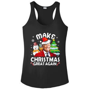 Santa Hat Trump Make Christmas Great Again Xmas Lights Funny Gift Ladies PosiCharge Competitor Racerback Tank