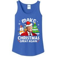 Santa Hat Trump Make Christmas Great Again Xmas Lights Funny Gift Ladies Essential Tank