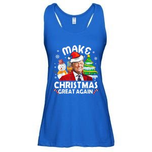 Santa Hat Trump Make Christmas Great Again Xmas Lights Funny Gift Ladies Essential Flowy Tank