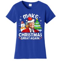 Santa Hat Trump Make Christmas Great Again Xmas Lights Funny Gift Women's T-Shirt