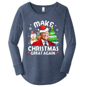 Santa Hat Trump Make Christmas Great Again Xmas Lights Funny Gift Women's Perfect Tri Tunic Long Sleeve Shirt