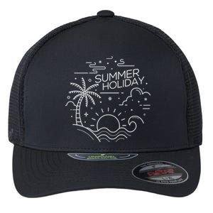 Summer Holiday Tropical Vacation Flexfit Unipanel Trucker Cap