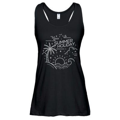 Summer Holiday Tropical Vacation Ladies Essential Flowy Tank