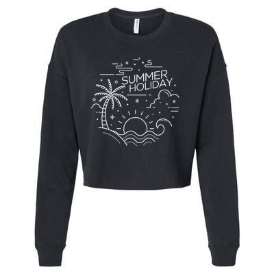 Summer Holiday Tropical Vacation Cropped Pullover Crew