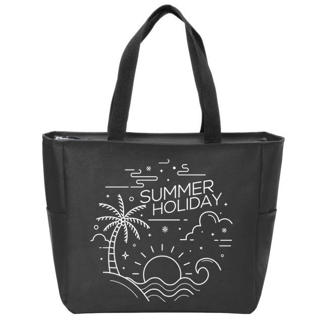 Summer Holiday Tropical Vacation Zip Tote Bag