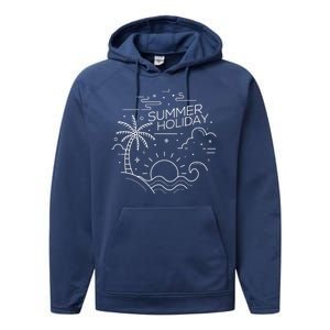 Summer Holiday Tropical Vacation Performance Fleece Hoodie