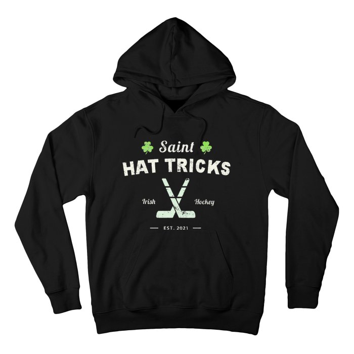 SAINT HAT TRICKS Funny St Patrick's Day Irish Hockey Club Hoodie