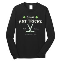 SAINT HAT TRICKS Funny St Patrick's Day Irish Hockey Club Long Sleeve Shirt