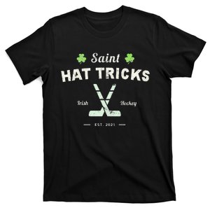 SAINT HAT TRICKS Funny St Patrick's Day Irish Hockey Club T-Shirt