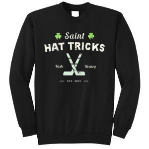 SAINT HAT TRICKS Funny St Patrick's Day Irish Hockey Club Tall Sweatshirt