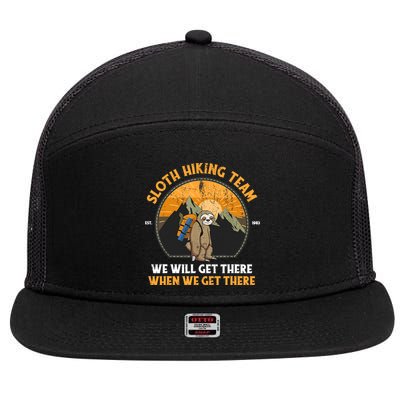 Sloth Hiking Tshirt, Sloth Hiking Team Tshirt TShirt 7 Panel Mesh Trucker Snapback Hat