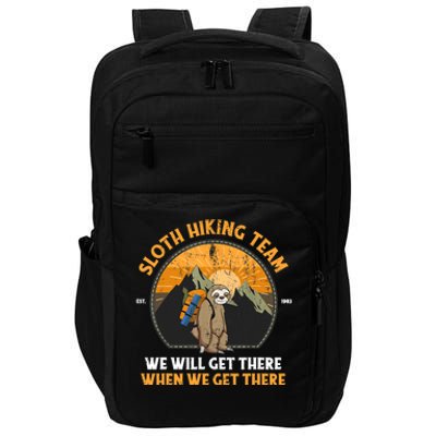 Sloth Hiking Tshirt, Sloth Hiking Team Tshirt TShirt Impact Tech Backpack