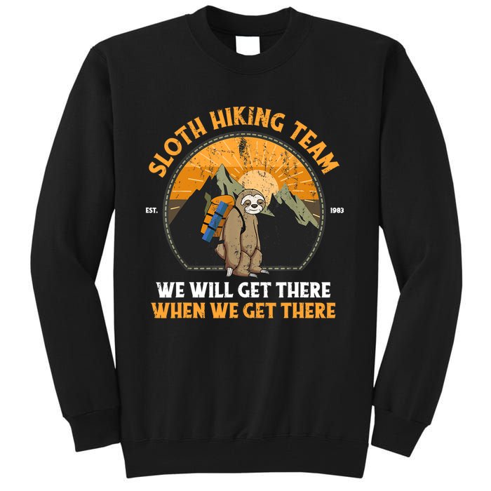 Sloth Hiking Tshirt, Sloth Hiking Team Tshirt TShirt Tall Sweatshirt