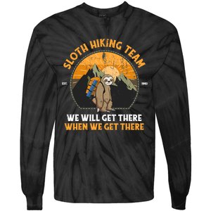 Sloth Hiking Tshirt, Sloth Hiking Team Tshirt TShirt Tie-Dye Long Sleeve Shirt