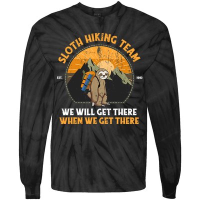 Sloth Hiking Tshirt, Sloth Hiking Team Tshirt TShirt Tie-Dye Long Sleeve Shirt