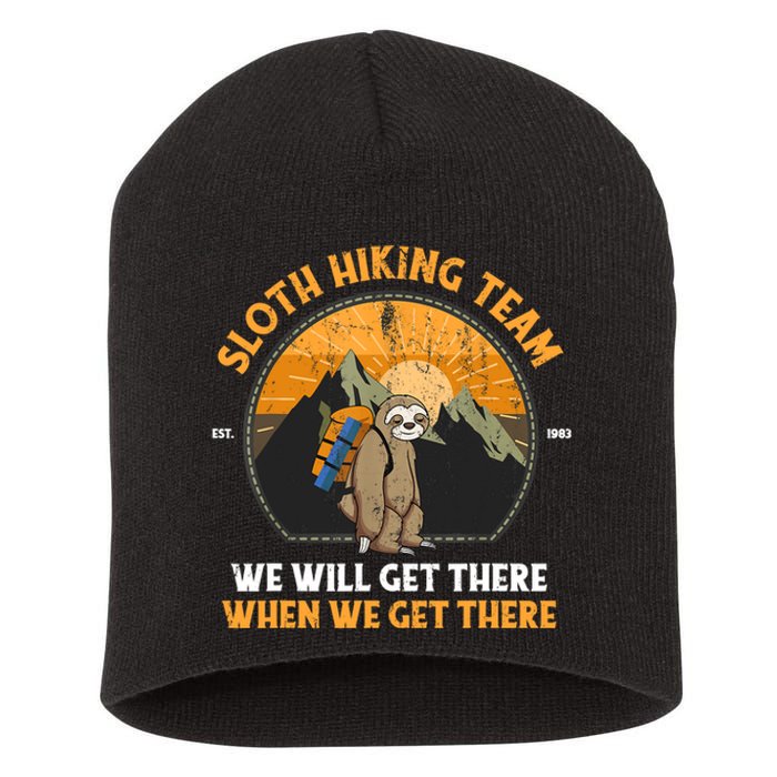 Sloth Hiking Tshirt, Sloth Hiking Team Tshirt TShirt Short Acrylic Beanie