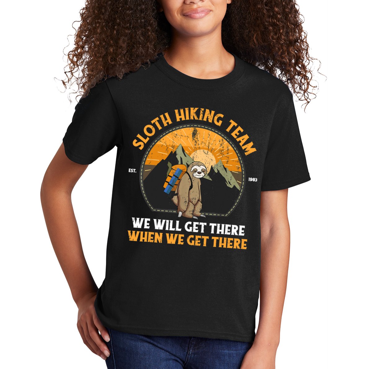 Sloth Hiking Tshirt, Sloth Hiking Team Tshirt TShirt Kids T-Shirt