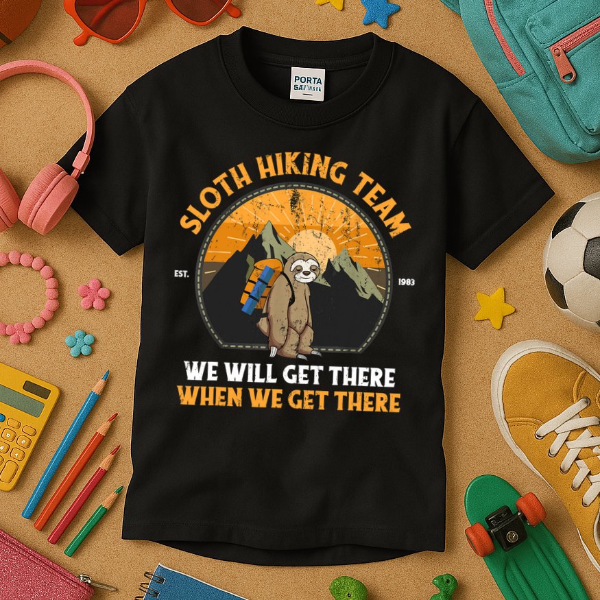Sloth Hiking Tshirt, Sloth Hiking Team Tshirt TShirt Kids T-Shirt